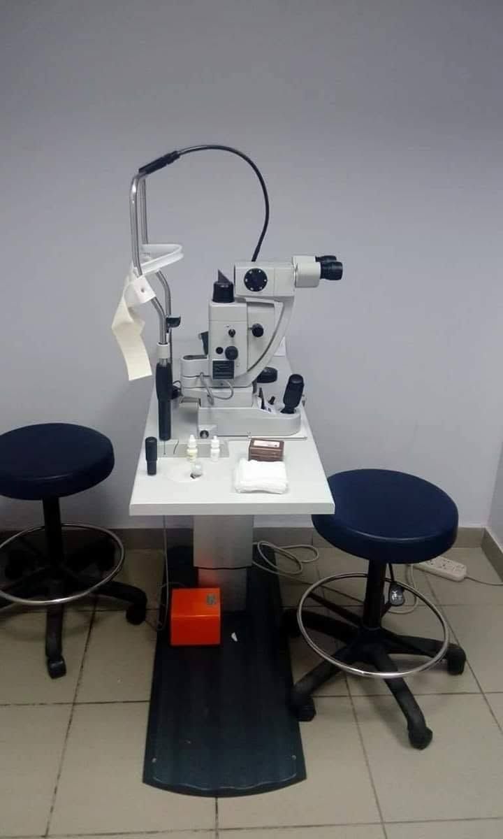 The examination room and eye testing equipment